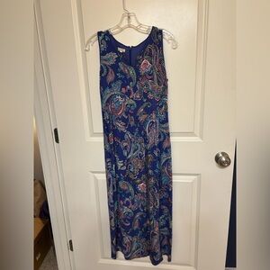Talbots Royal Blue Paisley Dress